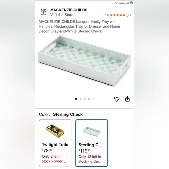 MACKENZIE CHILDS VANITY TRAY - Picture 2 of 3